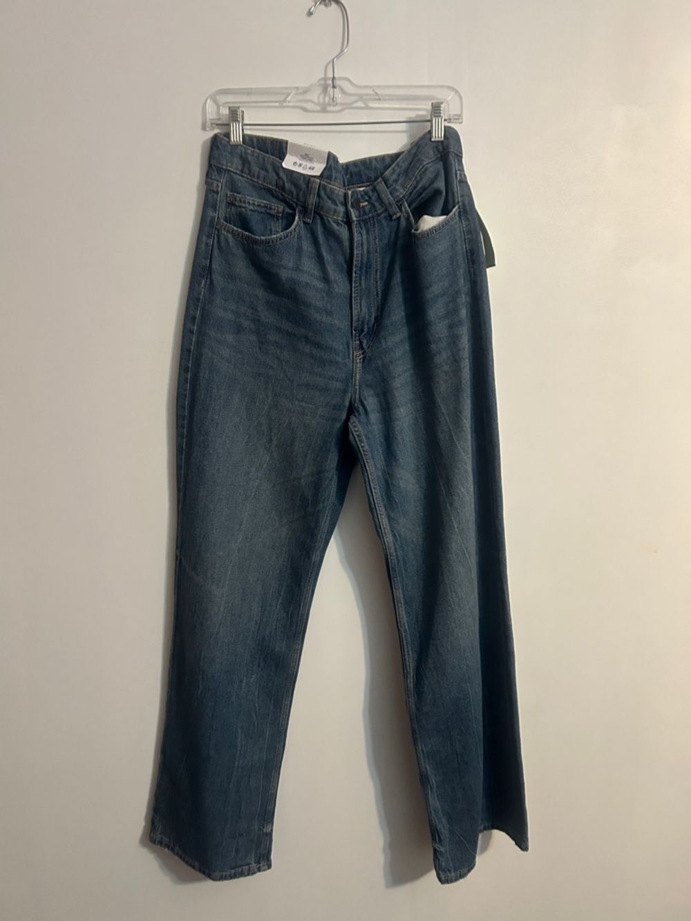 H & M Women Wid-Leg Dark Blue Jeans